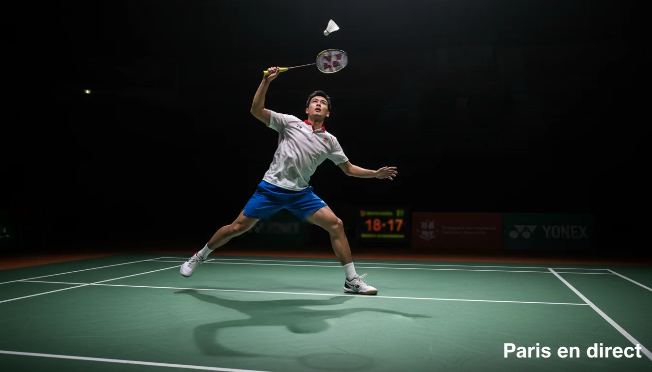 Paris en direct sur un match de badminton avec volant en jeu